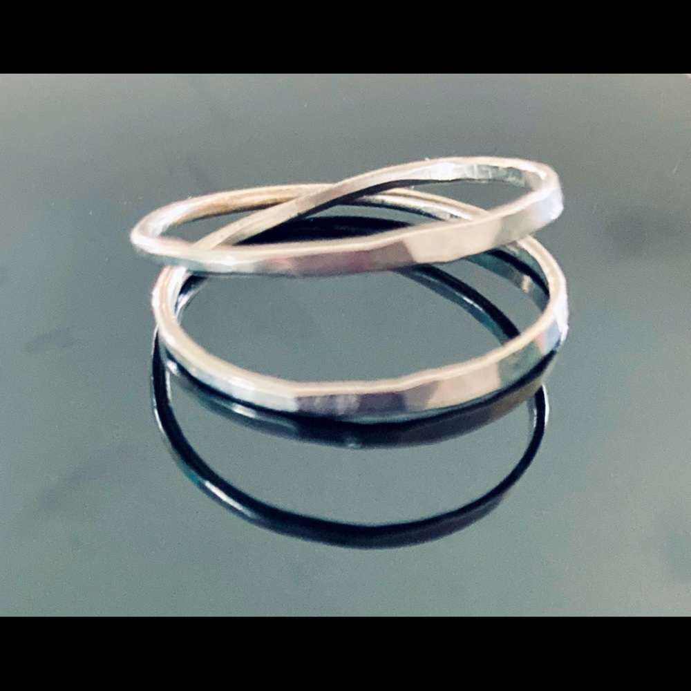 minimalist criss cross ring